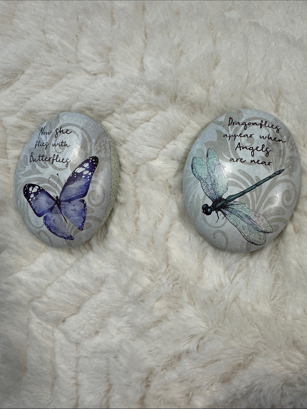 Butterfly & Dragonfly Decorative Stones - Purple & Teal